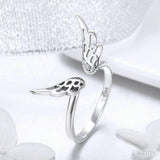 Anel Feminino Delicado Asas Ajustável, Prata 925 - Meradise 6