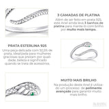 Anel Feminino Delicado Cobra Ajustável, Prata 925 - Meradise 4