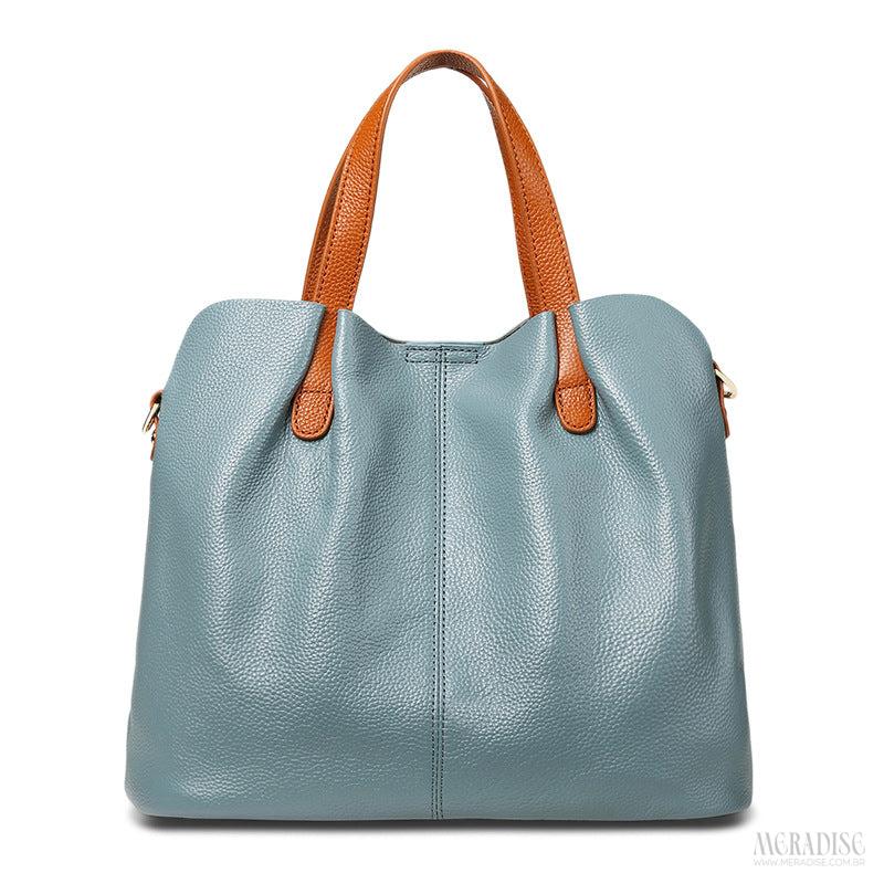 Bolsa de Couro Feminina Ashley, Azul - Meradise 