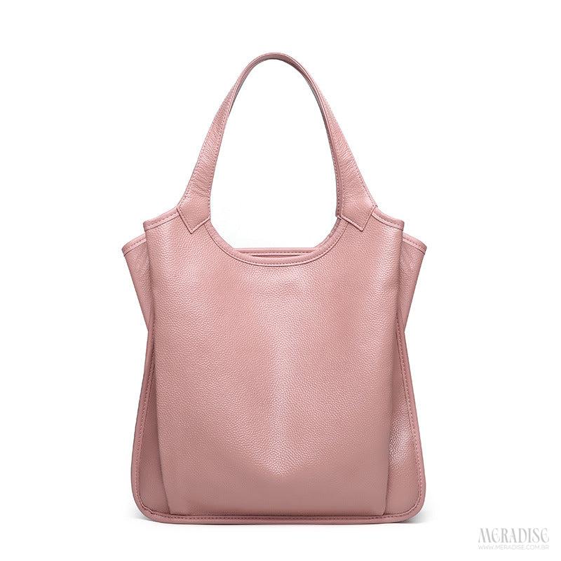 Bolsa de Couro Feminina Hellen, Rosa - Meradise 
