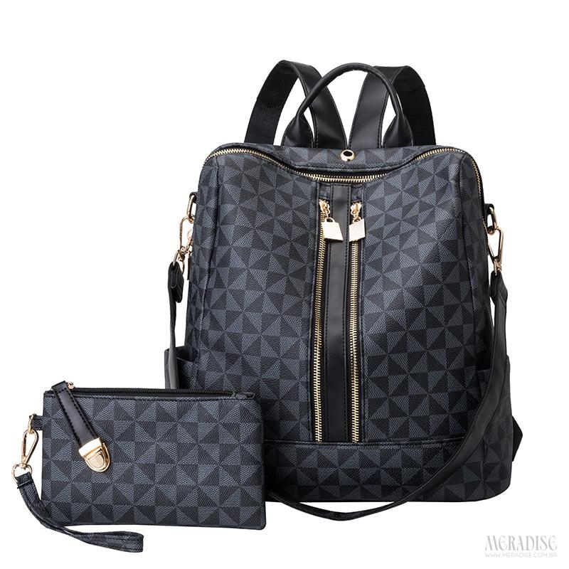 Mochila de Couro Feminina Sarah, Preta - Meradise 2