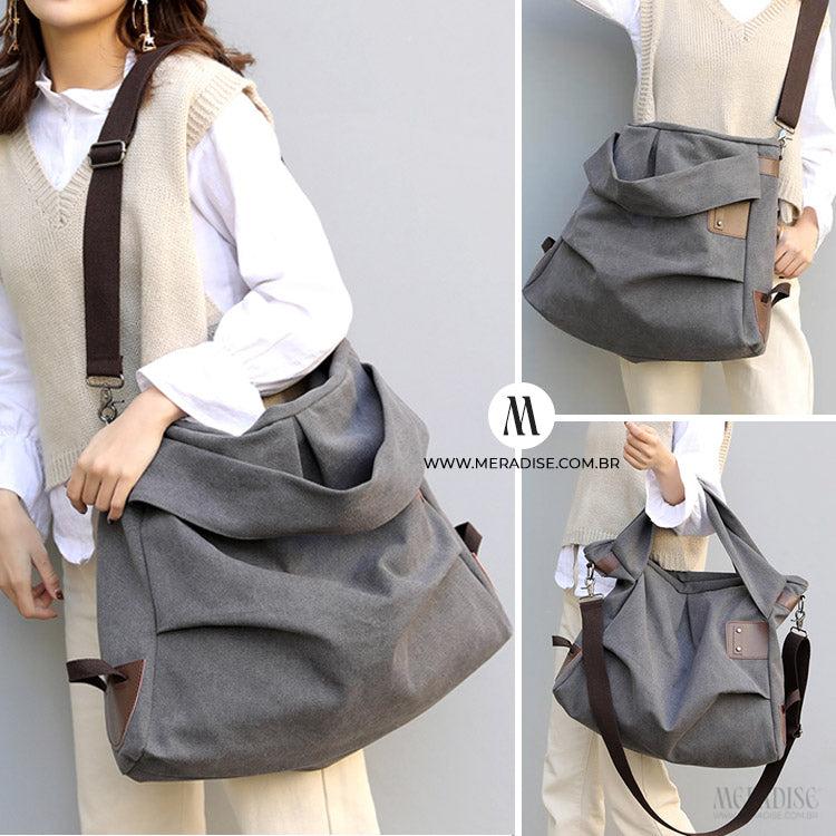 Bolsa de Lona Feminina Ladie, Cinza - Meradise 3