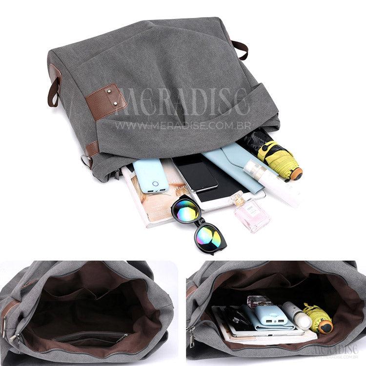 Bolsa de Lona Feminina Ladie, Cinza - Meradise 7