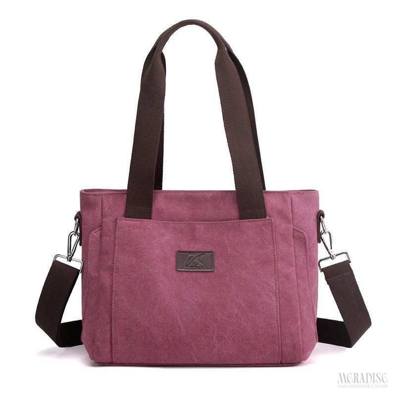 Bolsa de Lona Feminina Lauren, Vinho - Meradise 
