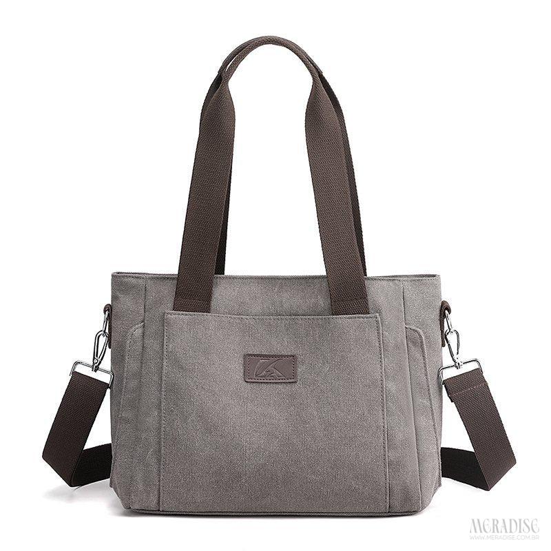 Bolsa de Lona Feminina Lauren, Cinza - Meradise 