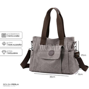 Bolsa de Lona Feminina Perla, Cinza - Meradise 9