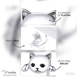 Brinco Pequeno Gatinho Prata s925 - Meradise 6