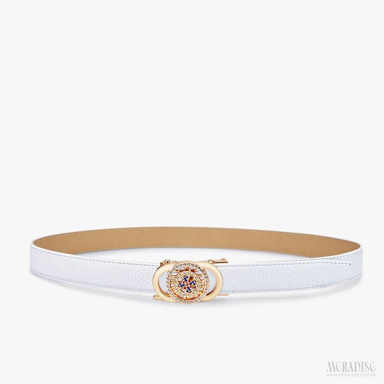 Cinto Feminino Couro Legítimo William Polo - Modelo Elegant, Branco - Meradise 2