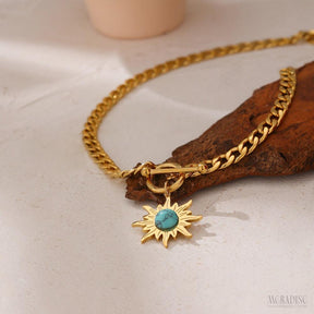 Colar Feminino Sunflower Banho Ouro 18k - Meradise  2