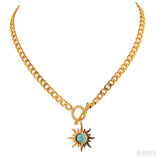 Colar Feminino Sunflower Banho Ouro 18k - Meradise 