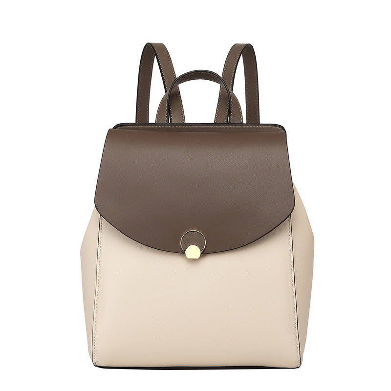 Mochila de Couro Feminina Caroline, Off-White - Meradise 