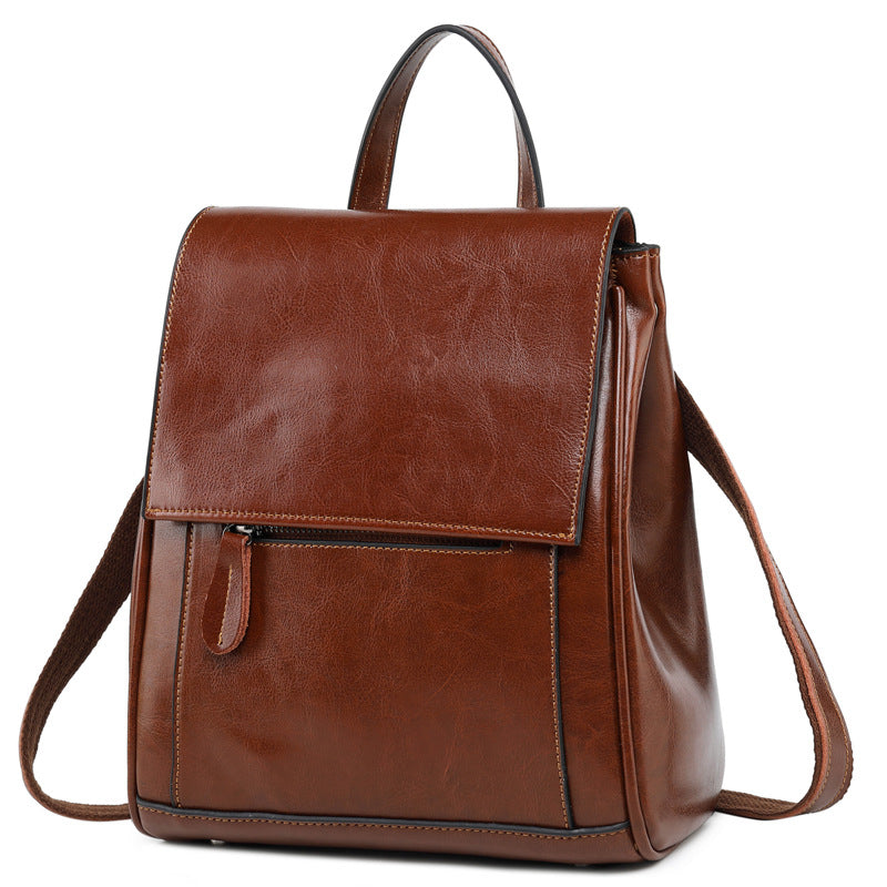 Mochila de Couro Feminina Isabel, Marrom Escuro - Meradise 
