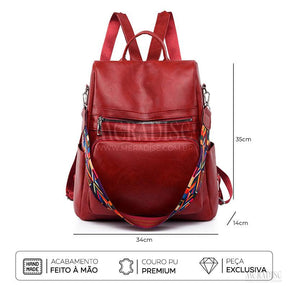 Mochila de Couro Feminina Katelyn, Vermelha - Meradise 4
