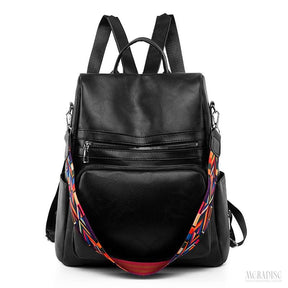 Mochila de Couro Feminina Katelyn, Preta - Meradise 