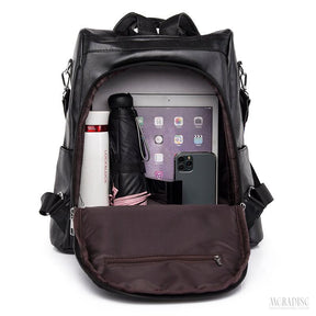 Mochila de Couro Feminina Katelyn, Preta - Meradise 7