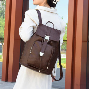 Mochila de Couro Feminina Katherine, Marrom Café - Meradise 2