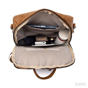 Mochila de Couro Feminina Lanna, Marrom - Meradise 47