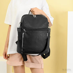 Mochila de Couro Feminina Lanna, Preta - Meradise 2