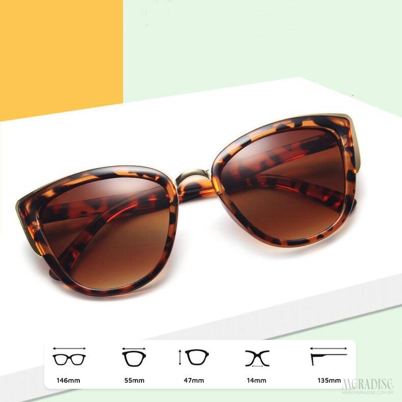 Óculos de Sol Feminino Feline UV400, Tartaruga - Meradise 5