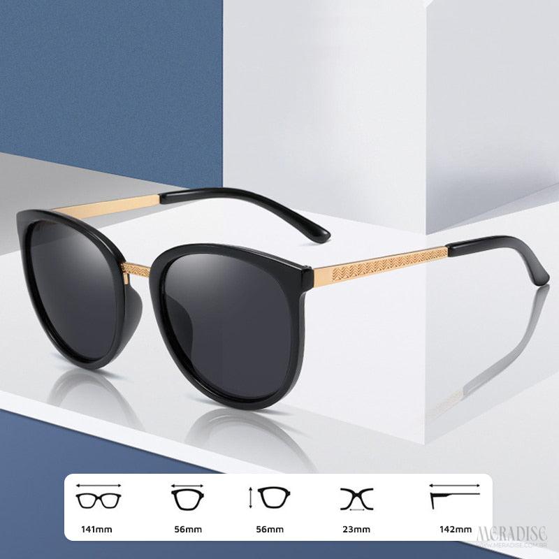 Óculos de Sol Feminino Luxury UV400, Preto - Meradise 25