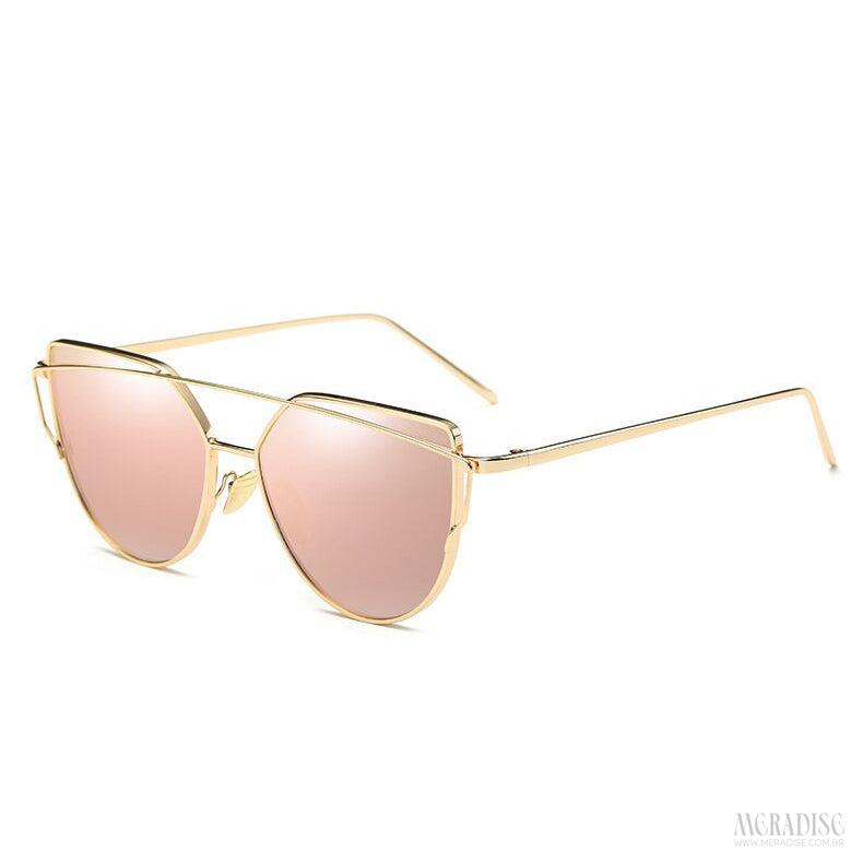 Óculos de Sol Feminino  Retrô Grace UV400, Rosa - Meradise 