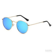 Óculos de Sol Retrô Metal UV400, Azul Reflexivo - Meradise 