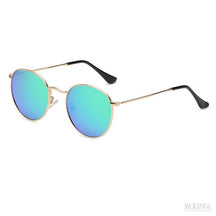 Óculos de Sol Retrô Metal UV400, Verde Reflexivo - Meradise 