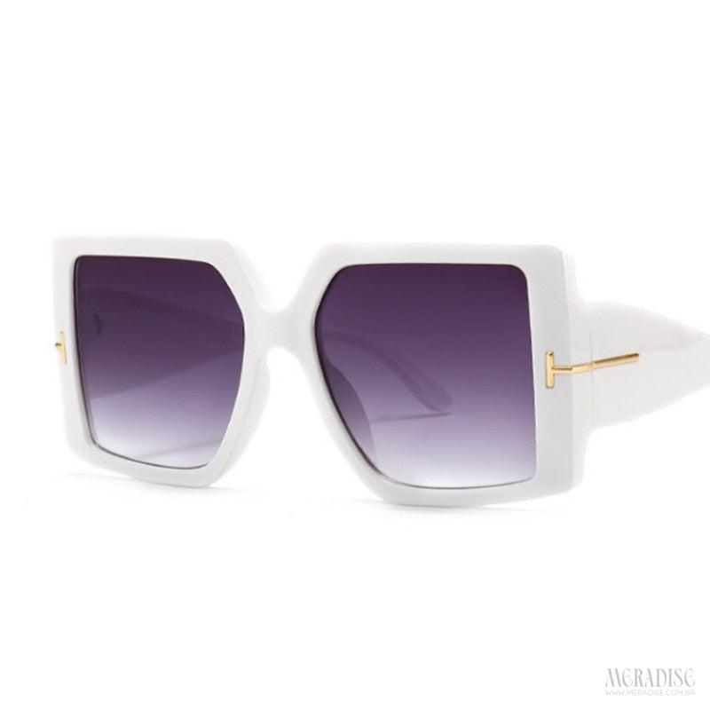 Óculos de Sol Feminino Glamour  UV400, Branco - Meradise 
