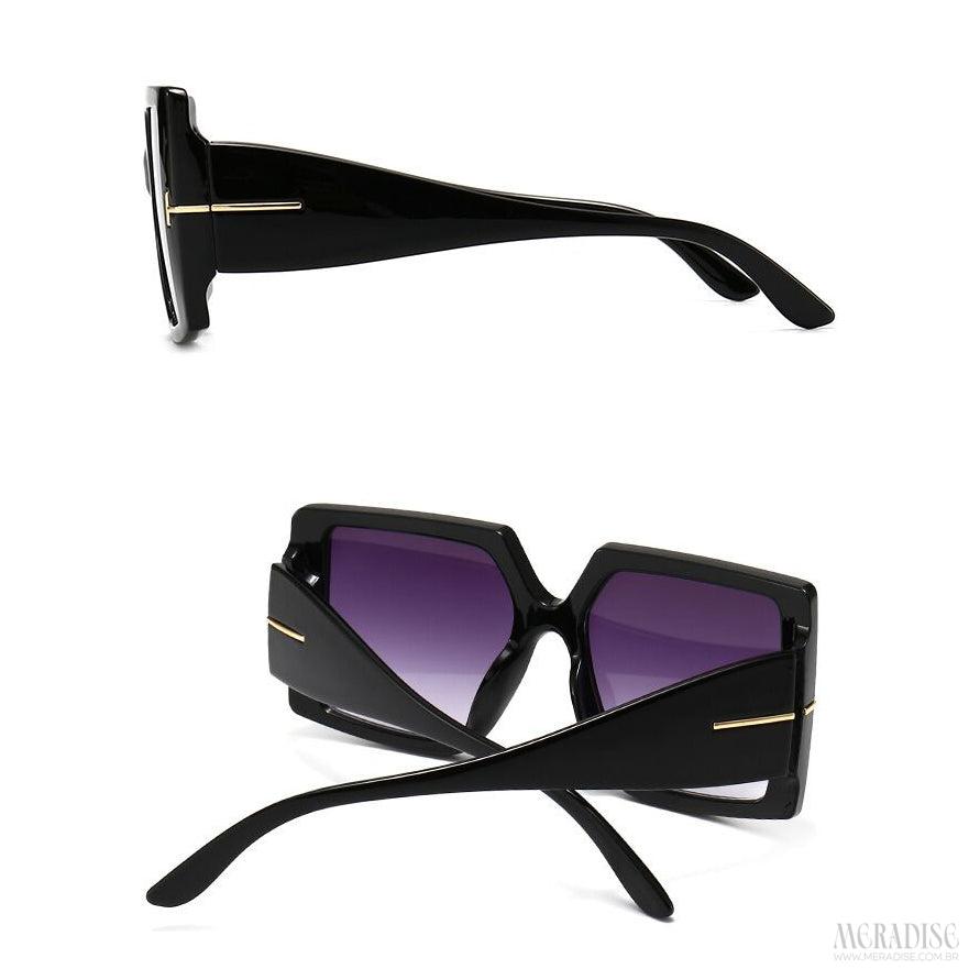 Óculos de Sol Feminino Glamour UV400, Preto - Meradise 3