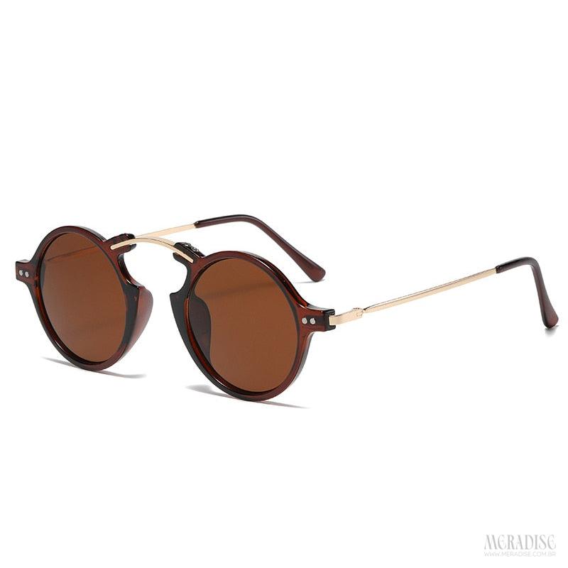 Óculos de Sol Steampunk UV400, Marrom - Meradise 