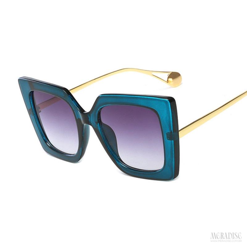 Óculos de Sol Feminino Vintage UV400, Azul  - Meradise 