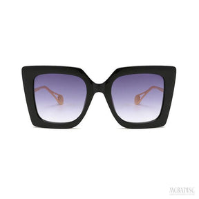 Óculos de Sol Feminino Vintage UV400, Preto  - Meradise 2