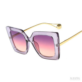 Óculos de Sol Feminino Vintage UV400, Lilás  - Meradise 