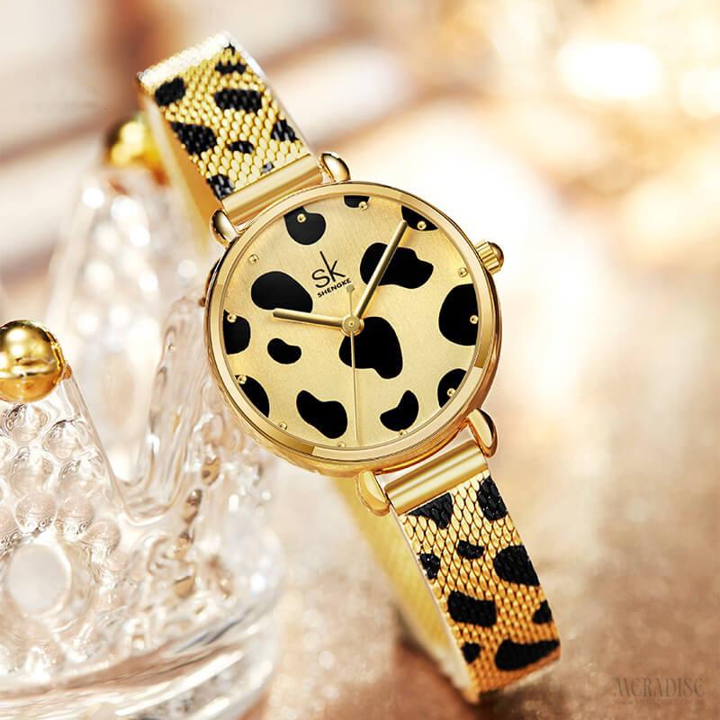 Relógio Feminino Leopard Print, Dourado - Meradise 4