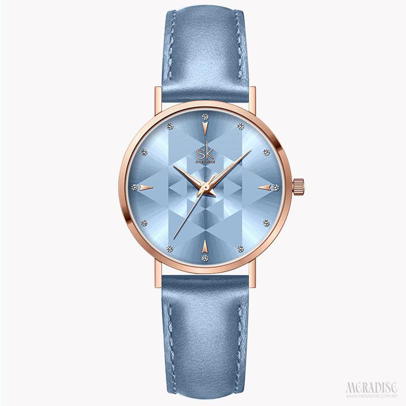 Relógio Feminino Sandra Kenley, Azul Claro - Meradise 